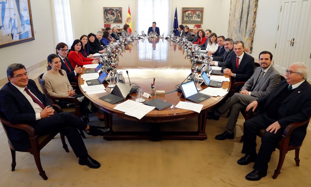 El presidente del Gobierno, Pedro Sánchez, en el primer Consejo de Ministros de la legislatura
